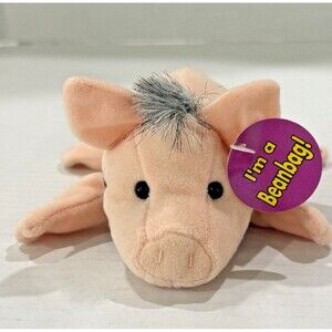 Vintage 1998 Equity Toys Babe Beanbag Friends Piglet Plush w/ I'm A Beanbag Tag